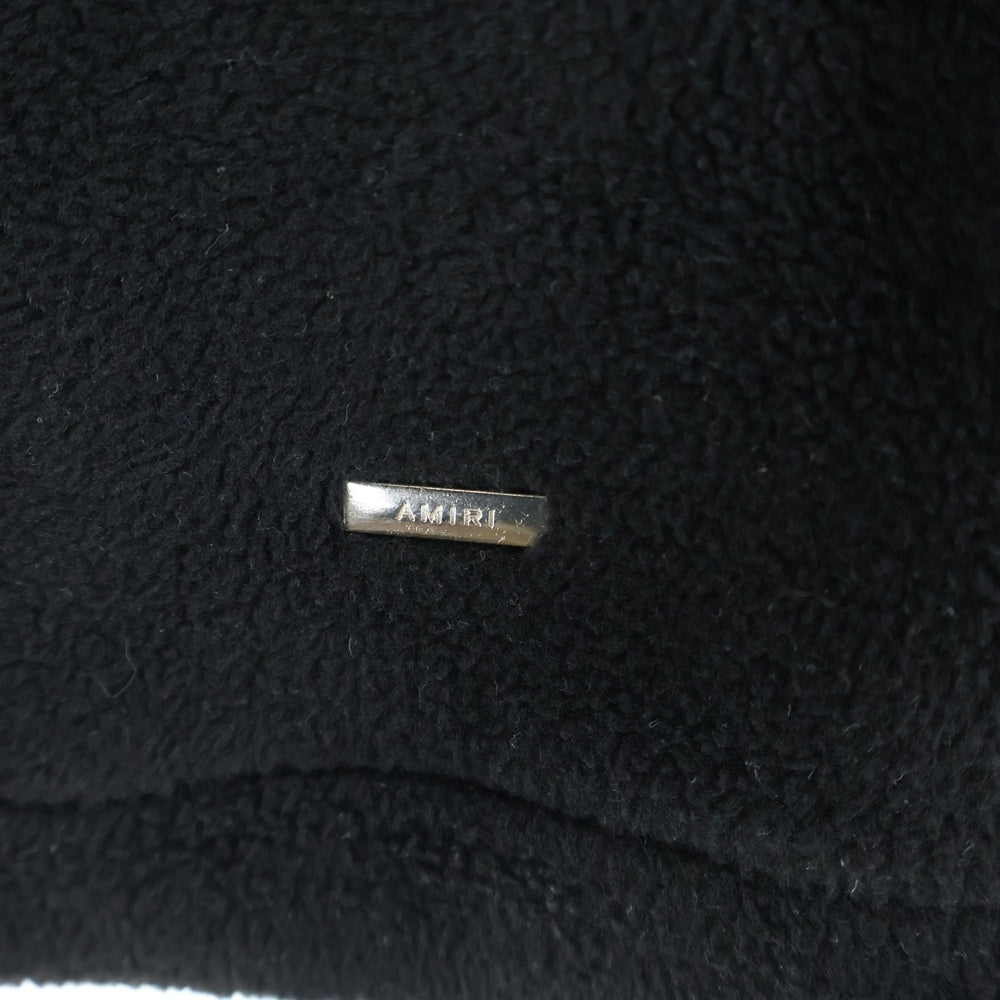 AMIRI(アミリ) FLEECE JACKET ロゴ刺繍 パーツ切替 ジップアップ フリースジャケット ブラック