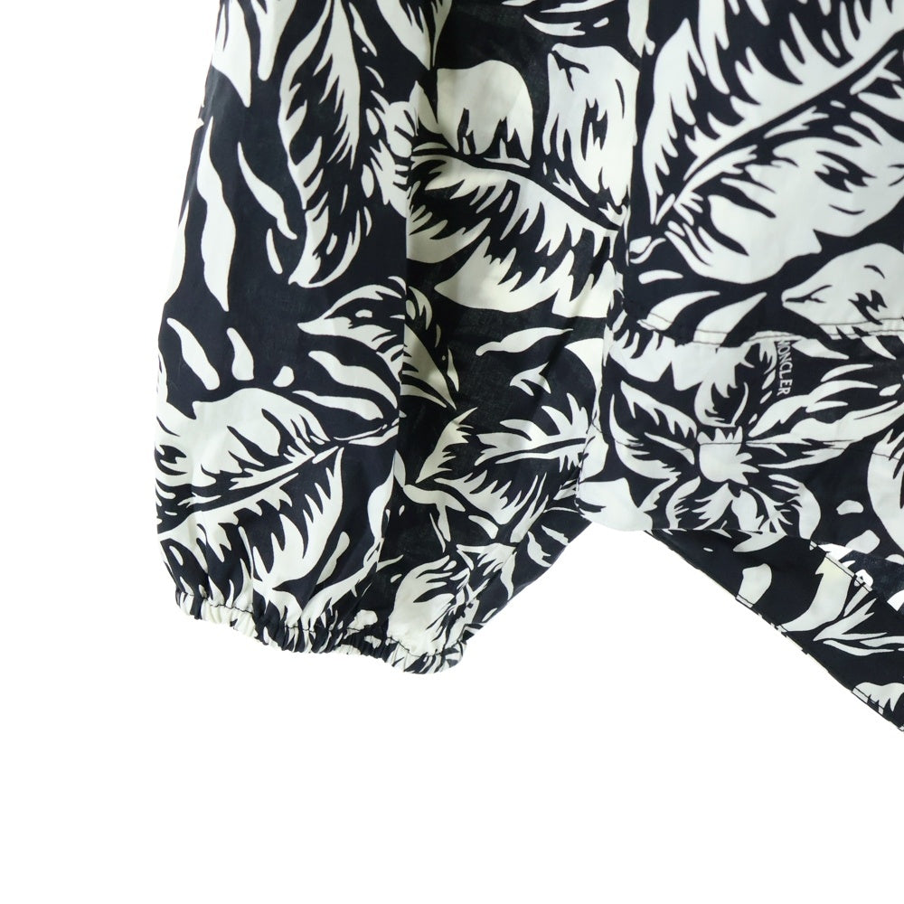 MONCLER(モンクレール) 22SS EBIZO ボタニカル総柄 コットン フーデッド ジップアップジャケット ホワイト/ブラック H10911A00138 5961V