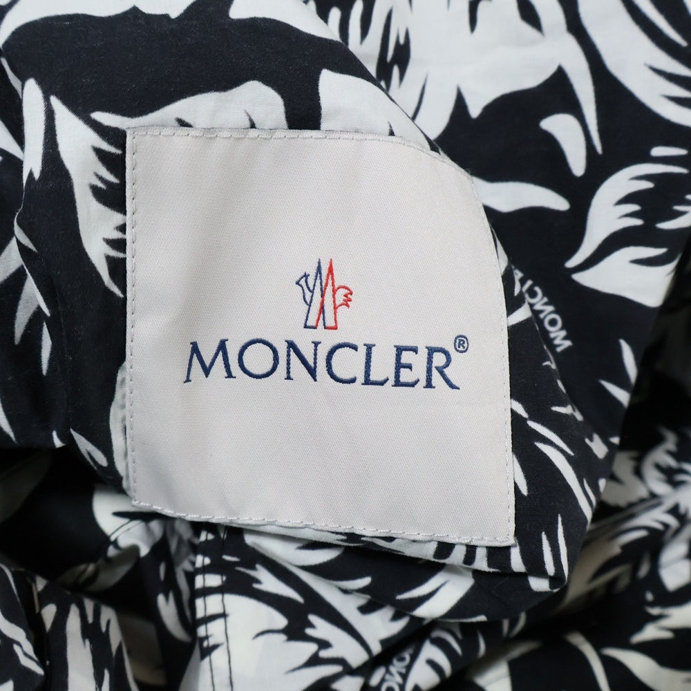 MONCLER(モンクレール) 22SS EBIZO ボタニカル総柄 コットン フーデッド ジップアップジャケット ホワイト/ブラック H10911A00138 5961V