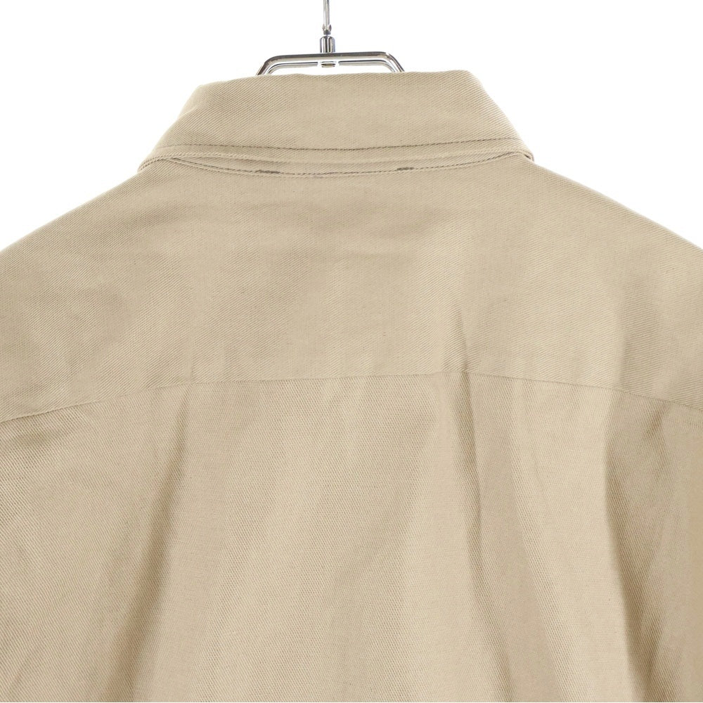 Acne Studios(アクネ ストゥディオズ) ロゴ刺繍 コットンリネン 長袖シャツ ブラウン FN-MN-SHIR000496