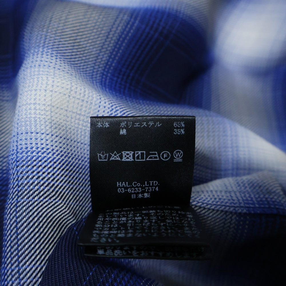 cvtvlist(カタリスト) 21AW ボタンレス カットオフ オンブレチェック 長袖シャツ ブルー/ブラック 21FW0202