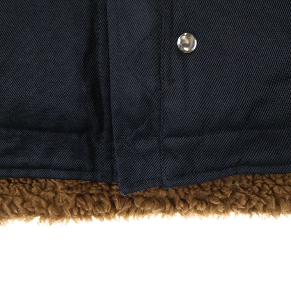 DIESEL(ディーゼル) 裏ボア ラバーパッチ フーデッド 中綿ロングコート ブラック