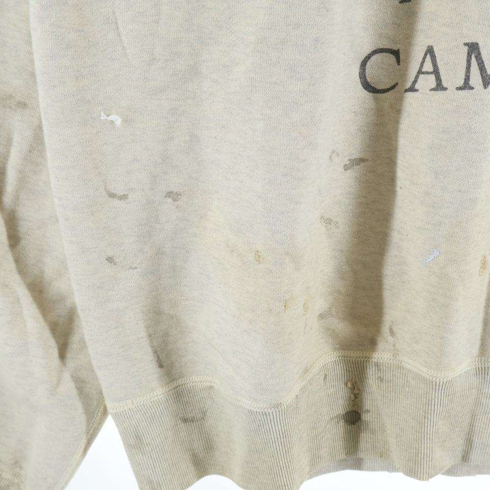 SAINT MICHAEL(セントマイケル) 21AW RGLN SWT SH CAMELLIA VINTAGE加工 カメリアプリント ラグランスウェット トレーナー アイボリー SM-A21-0000-029