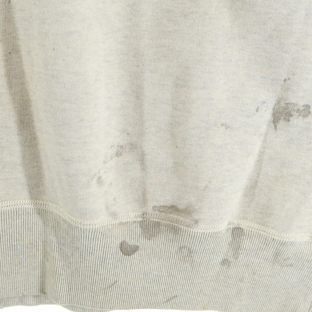 SAINT MICHAEL(セントマイケル) 21AW RGLN SWT SH CAMELLIA VINTAGE加工 カメリアプリント ラグランスウェット トレーナー アイボリー SM-A21-0000-029