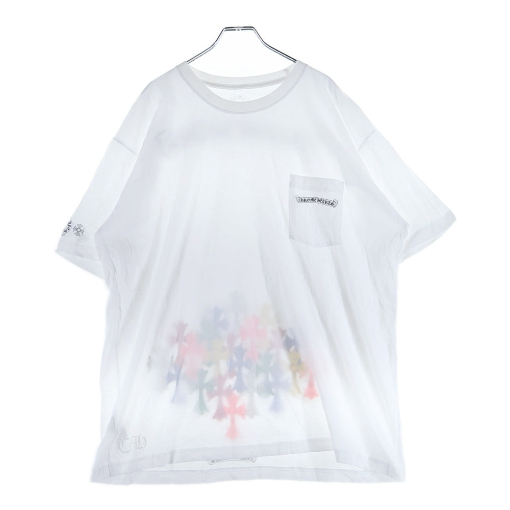 CHROME HEARTS(クロムハーツ) MLTCOL CEM CRS T-SHRT マルチカラーセメタリークロス クルーネック 半袖Tシャツ カットソー ホワイト