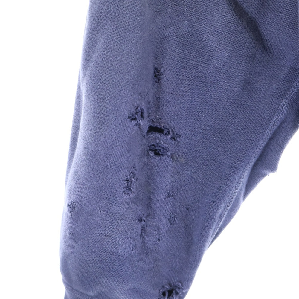 SAINT MICHAEL(セントマイケル) 21AW SKULL USED CREW NECK SWEAT VINTAGE加工 スカルプリント クルーネック スウェット トレーナー ネイビー SM-A21-0000-027