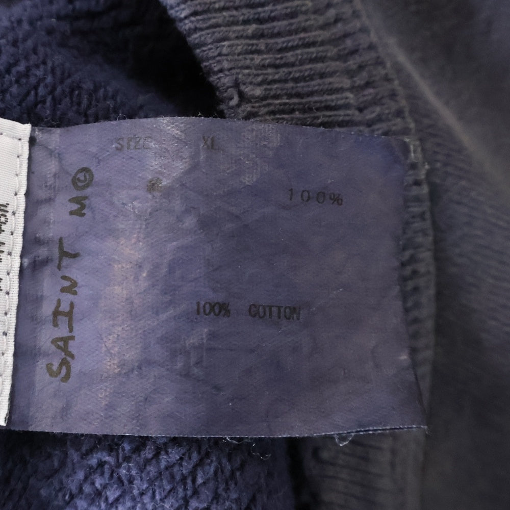 SAINT MICHAEL(セントマイケル) 21AW SKULL USED CREW NECK SWEAT VINTAGE加工 スカルプリント クルーネック スウェット トレーナー ネイビー SM-A21-0000-027