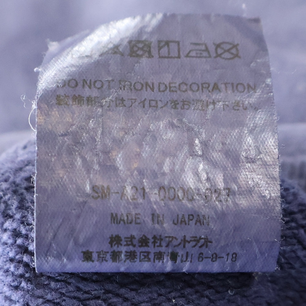 SAINT MICHAEL(セントマイケル) 21AW SKULL USED CREW NECK SWEAT VINTAGE加工 スカルプリント クルーネック スウェット トレーナー ネイビー SM-A21-0000-027