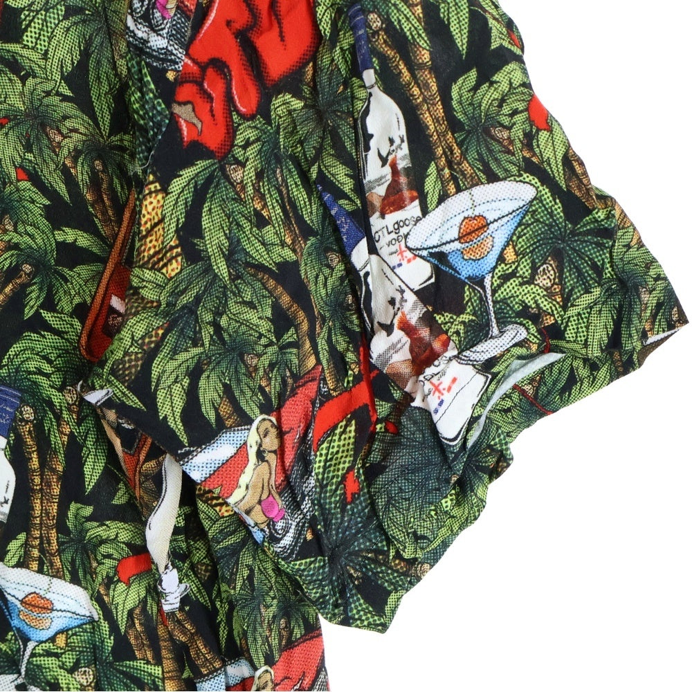 cvtvlist(カタリスト) 22SS DRUNK ALOHA SHIRTS 総柄プリント レーヨン ドランク 半袖アロハシャツ グリーン/レッド 2201060201