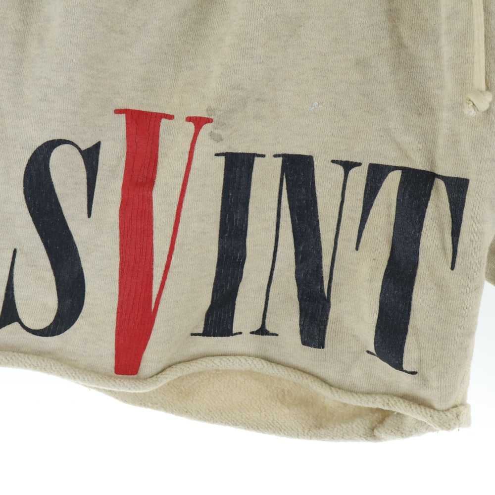 SAINT MICHAEL(セントマイケル) 22SS ×VLONE SWEAT SHORTS ヴィーローン ロゴプリント スウェットショーツ ハーフパンツ アイボリー SM-S22-0000-071