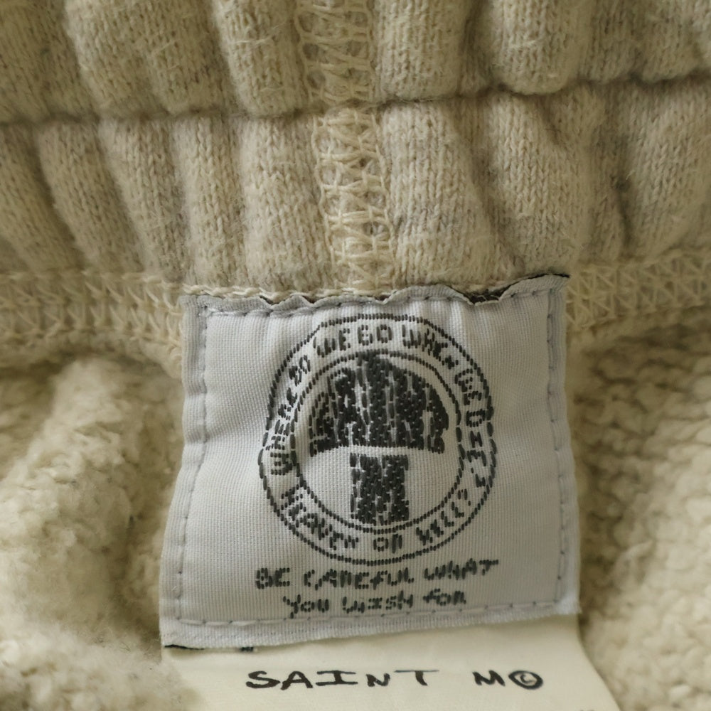 SAINT MICHAEL(セントマイケル) 22SS ×VLONE SWEAT SHORTS ヴィーローン ロゴプリント スウェットショーツ ハーフパンツ アイボリー SM-S22-0000-071