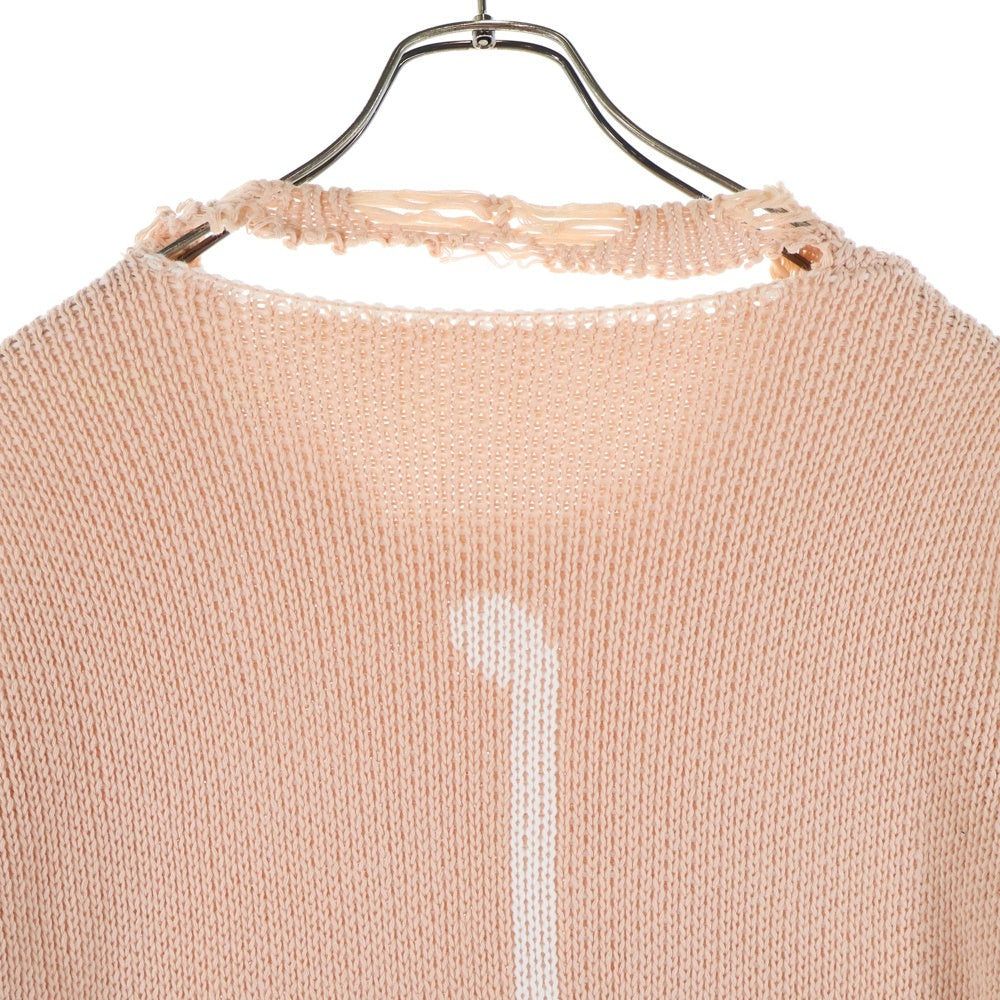 cvtvlist(カタリスト) CRASH KNIT クラッシュ加工 バックモチーフ コットンニット セーター ピンク 220109RF01