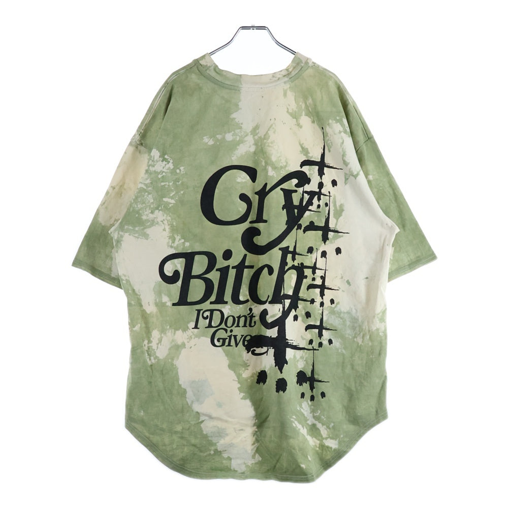 cvtvlist(カタリスト) CRY BITCH TEE クライビッチ バックプリント タイダイ クルーネック 半袖Tシャツ カットソー グリーン