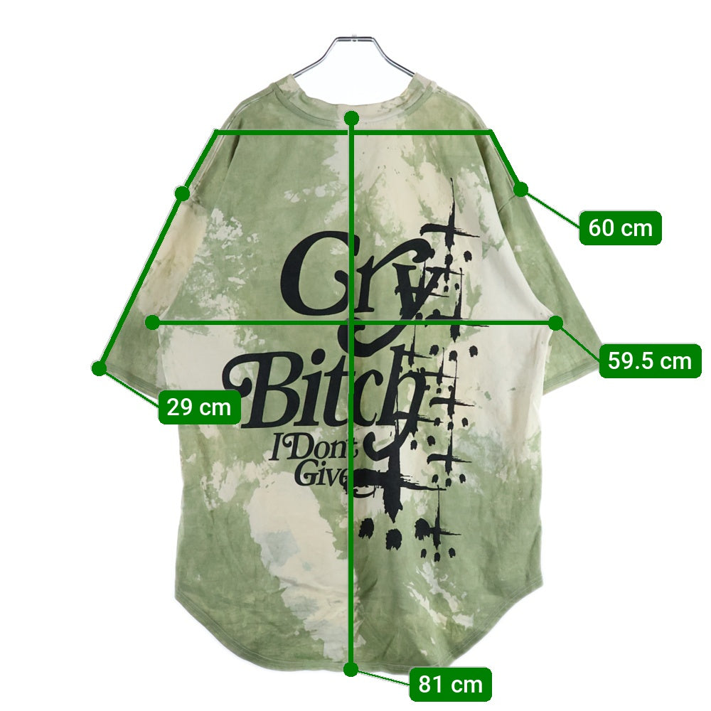 cvtvlist(カタリスト) CRY BITCH TEE クライビッチ バックプリント タイダイ クルーネック 半袖Tシャツ カットソー グリーン