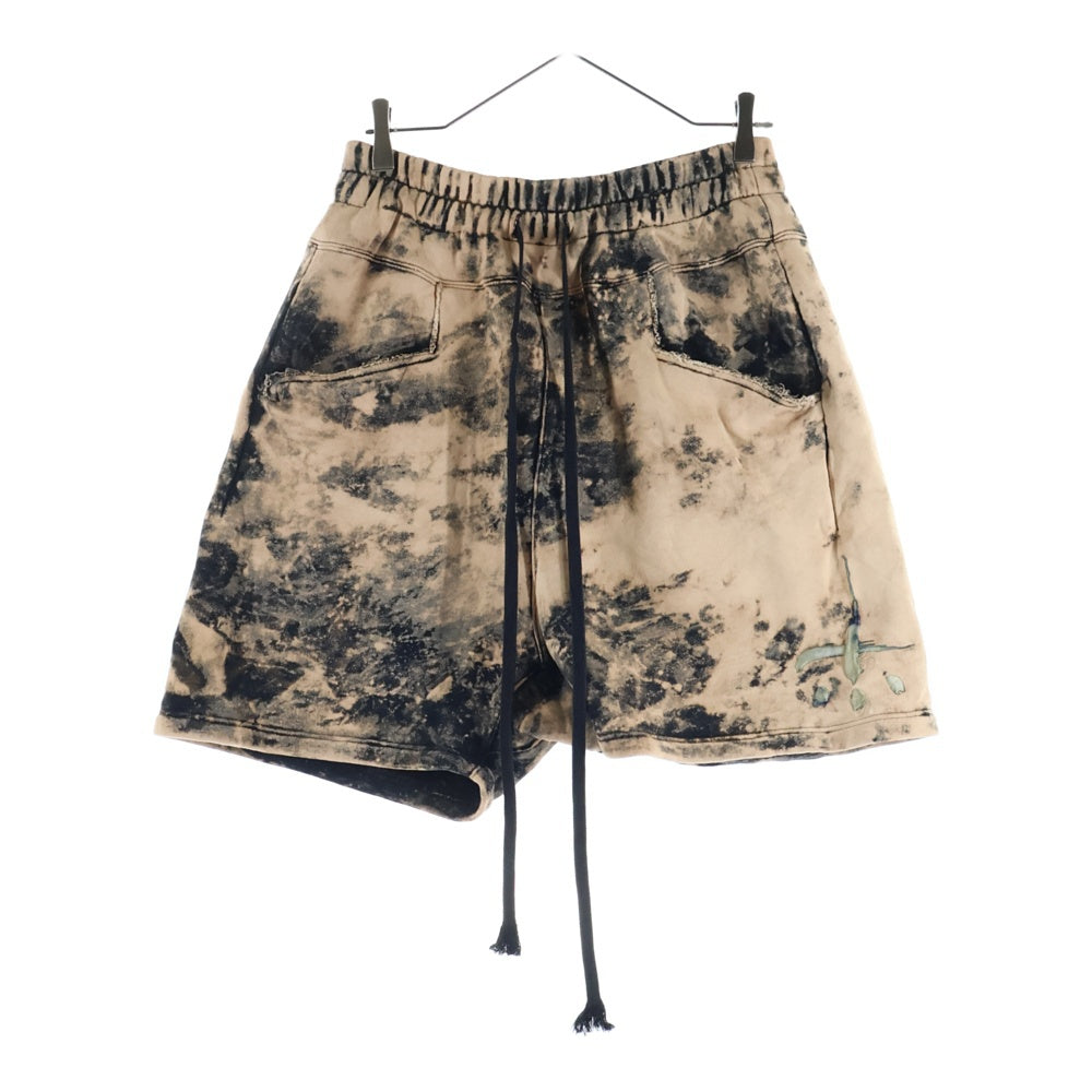 cvtvlist(カタリスト) SWEAT SHORT ダメージポケット ドローストリング ブリーチド スウェットショーツ ハーフパンツ オレンジ/ブラック