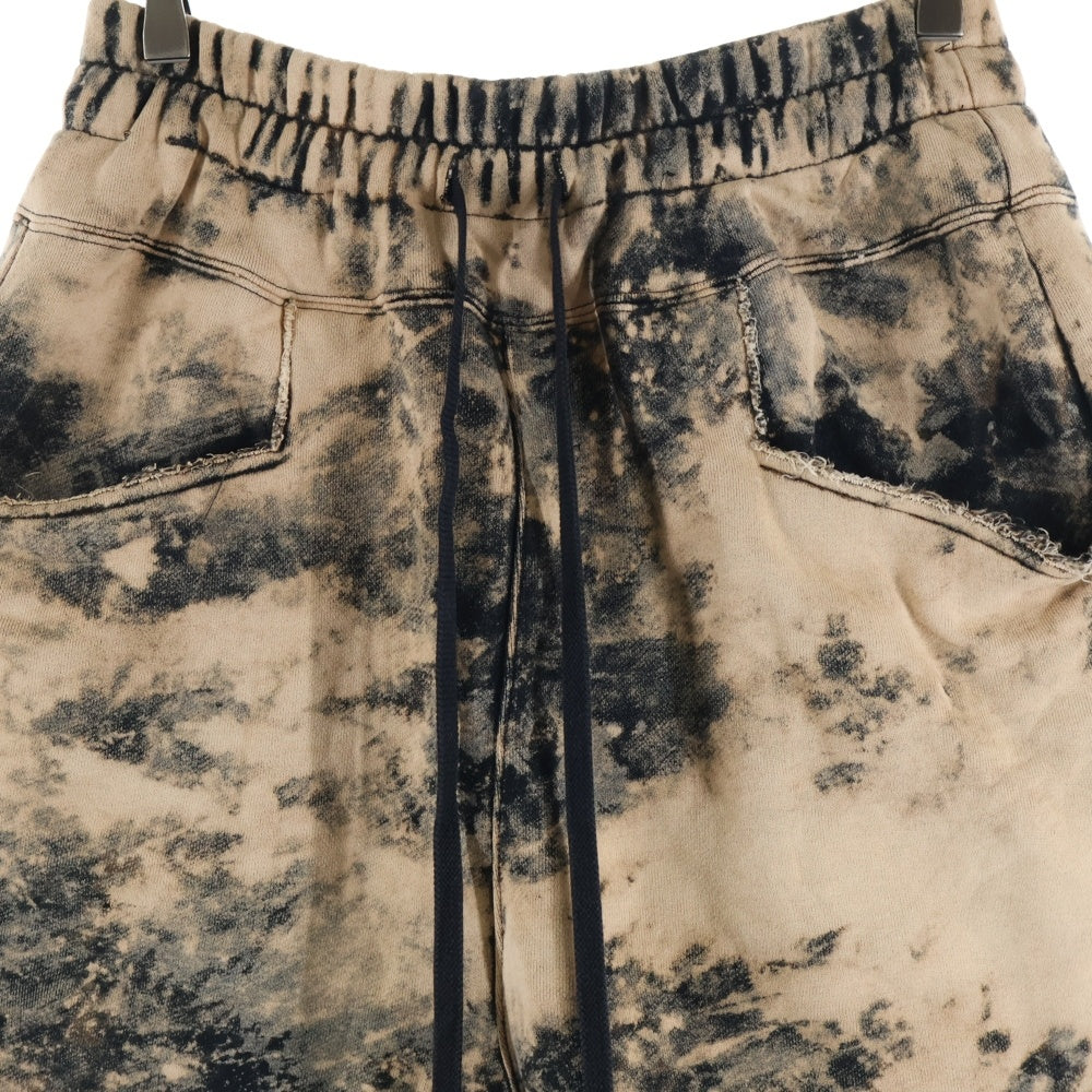 cvtvlist(カタリスト) SWEAT SHORT ダメージポケット ドローストリング ブリーチド スウェットショーツ ハーフパンツ オレンジ/ブラック