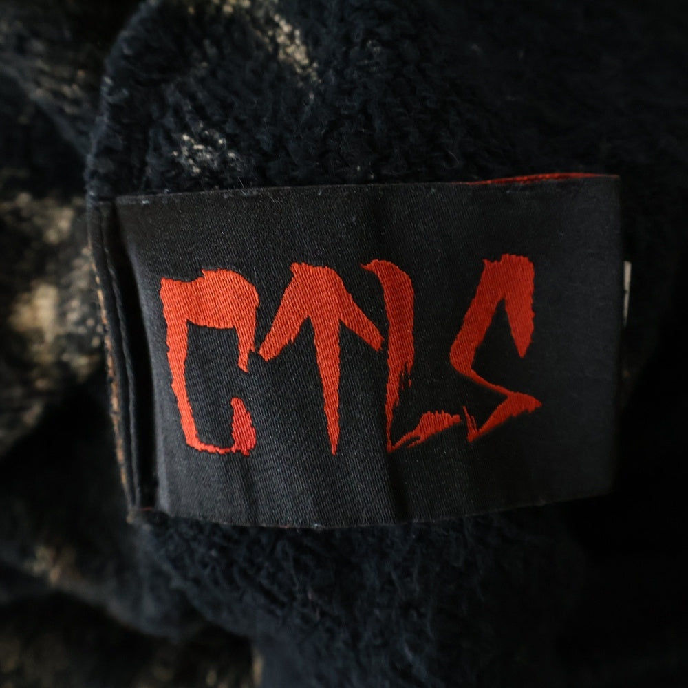 cvtvlist(カタリスト) SWEAT SHORT ダメージポケット ドローストリング ブリーチド スウェットショーツ ハーフパンツ オレンジ/ブラック