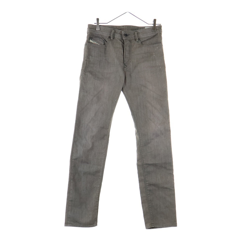 DIESEL(ディーゼル) BUSTER ロゴレザーパッチ ボタンフライ スリムフィットパンツ ブラウン 01043