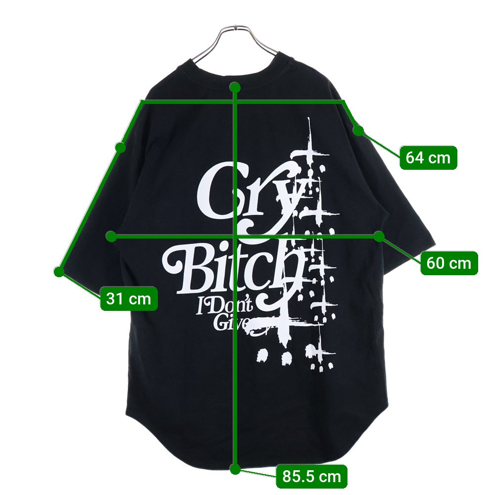 cvtvlist(カタリスト) CRY BITCH TEE クライビッチ バックプリント クルーネック 半袖Tシャツ カットソー ブラック