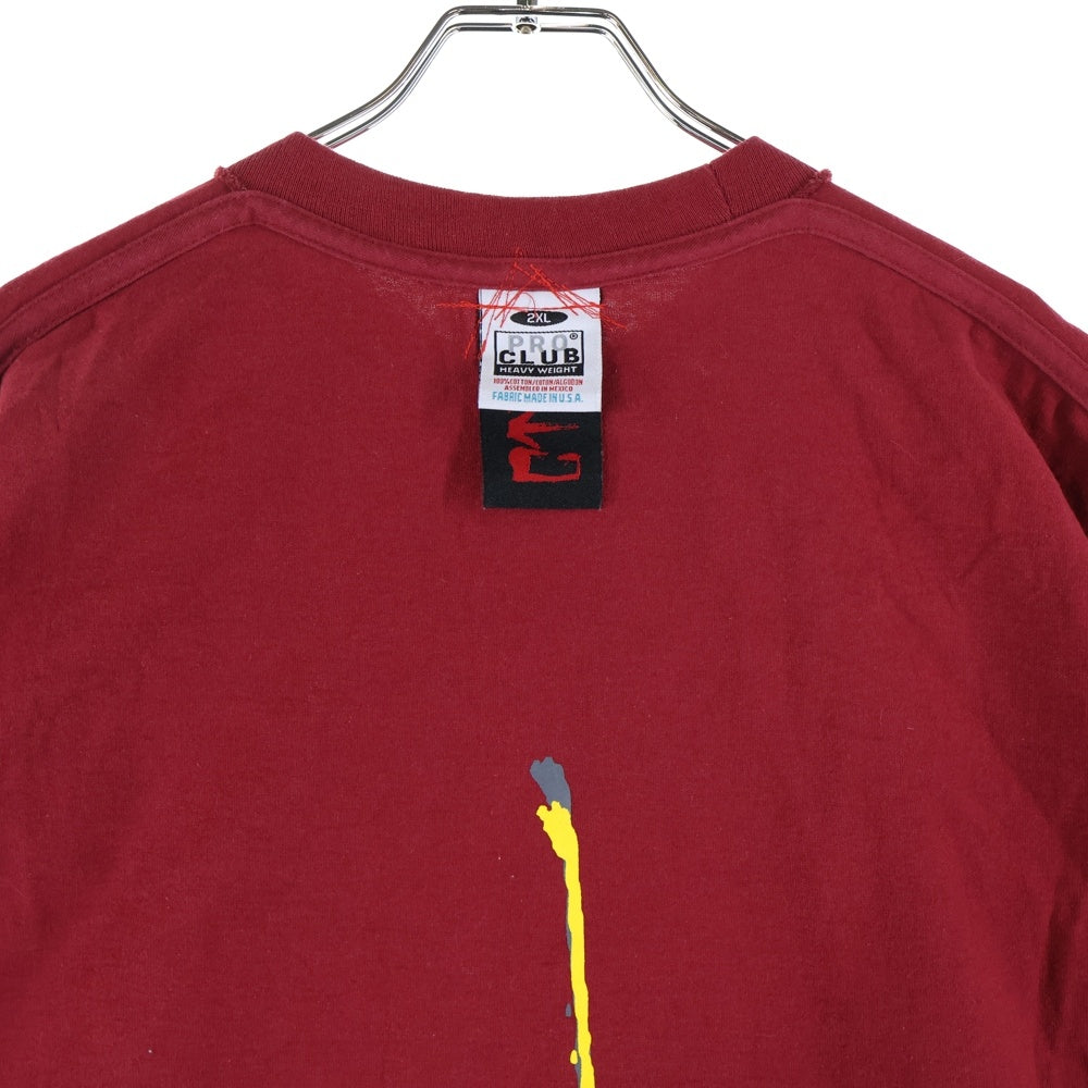 cvtvlist(カタリスト) ×PRO CLUB CTLS プロクラブ 両面プリント クルーネック 半袖Tシャツ カットソー レッド