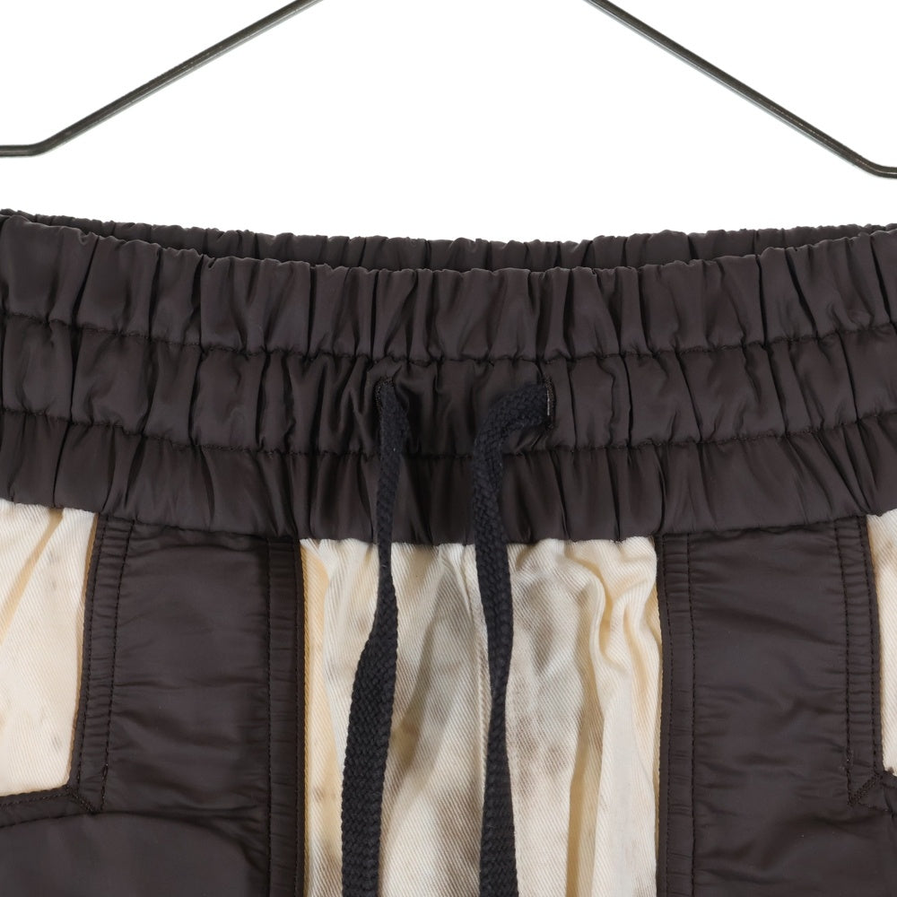 cvtvlist(カタリスト) ナイロン切替 モチーフ刺繍 サルエルショーツ ハーフパンツ ブラウン/ベージュ 2201050402z