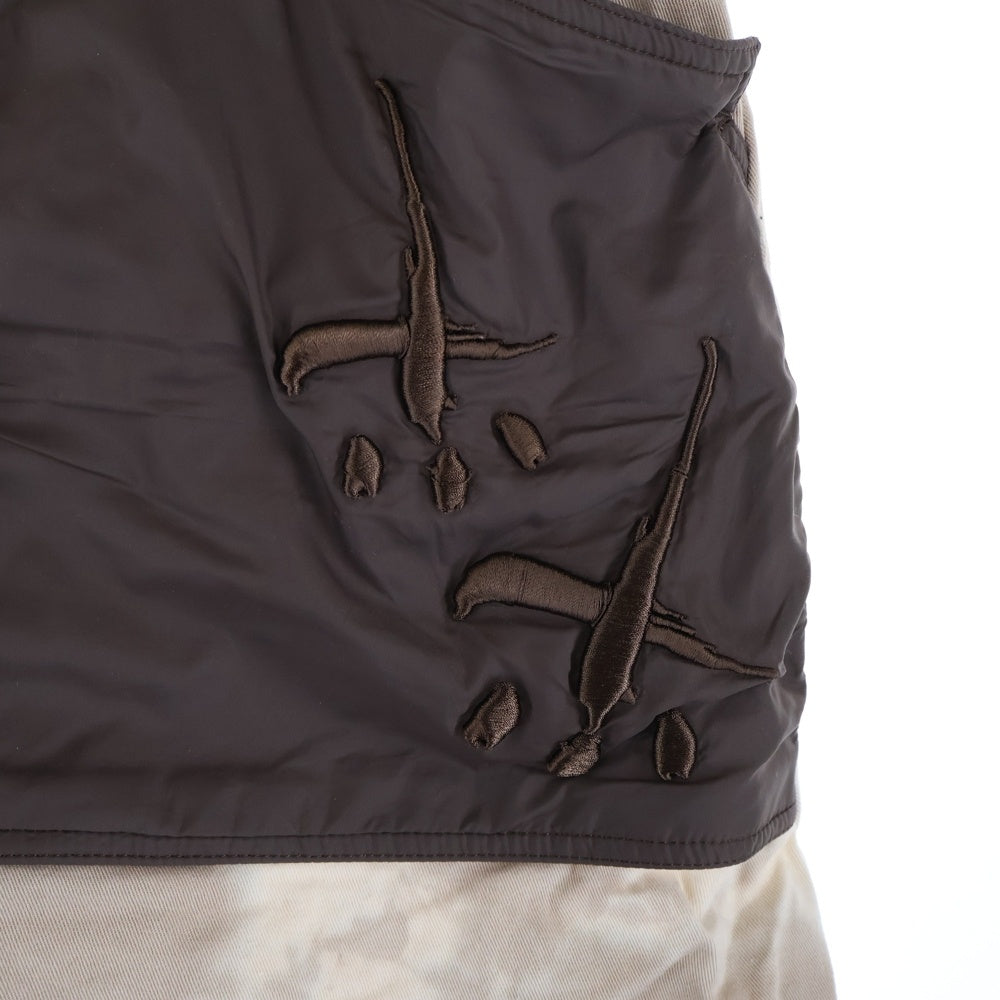 cvtvlist(カタリスト) ナイロン切替 モチーフ刺繍 サルエルショーツ ハーフパンツ ブラウン/ベージュ 2201050402z