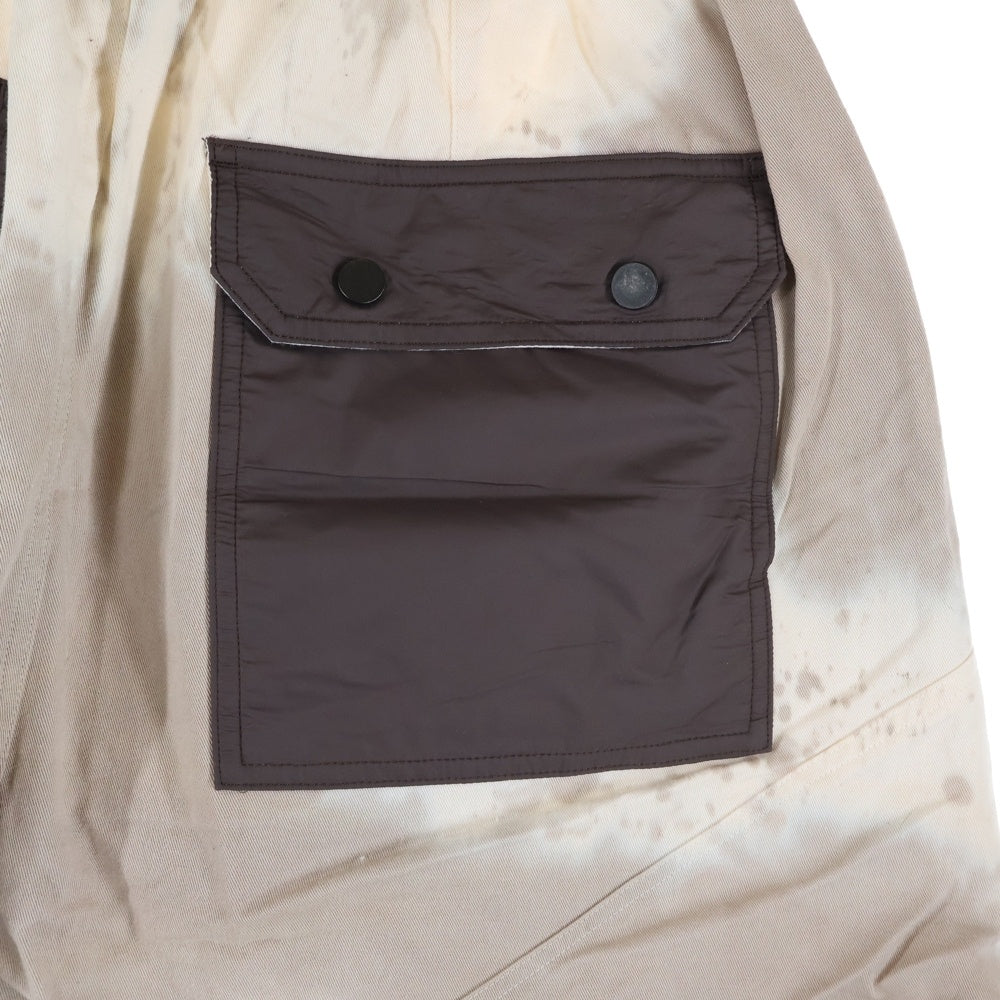 cvtvlist(カタリスト) ナイロン切替 モチーフ刺繍 サルエルショーツ ハーフパンツ ブラウン/ベージュ 2201050402z