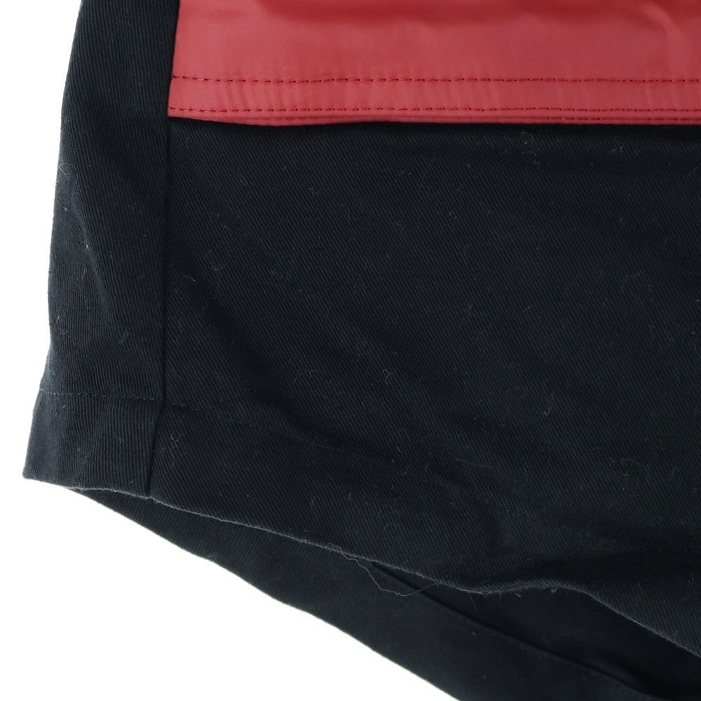 cvtvlist(カタリスト) ナイロン切替 モチーフ刺繍 サルエルショーツ ハーフパンツ ブラック/レッド 2201050402