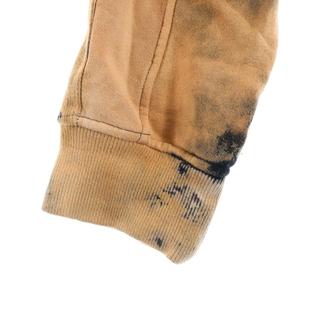 cvtvlist(カタリスト) CTLS ロゴ刺繍 ダメージポケット ブリーチド スウェットパンツ オレンジ/ブラック