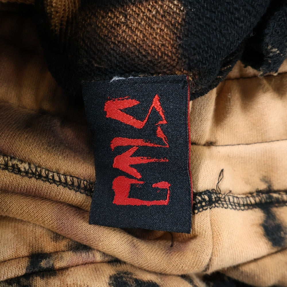 cvtvlist(カタリスト) CTLS ロゴ刺繍 ダメージポケット ブリーチド スウェットパンツ オレンジ/ブラック