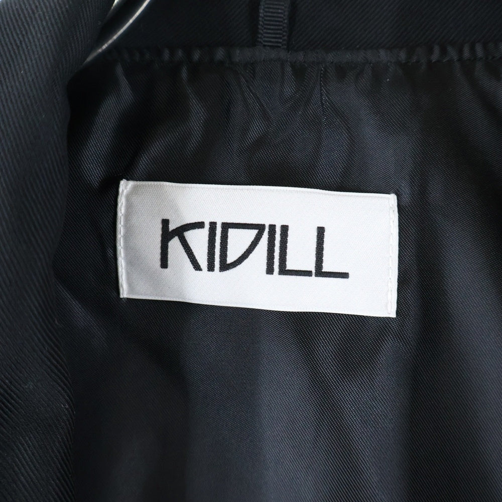 KIDILL(キディル) 22AW RIDERS COAT ウールレーヨン オーバー ライダースコート ブラック KL617