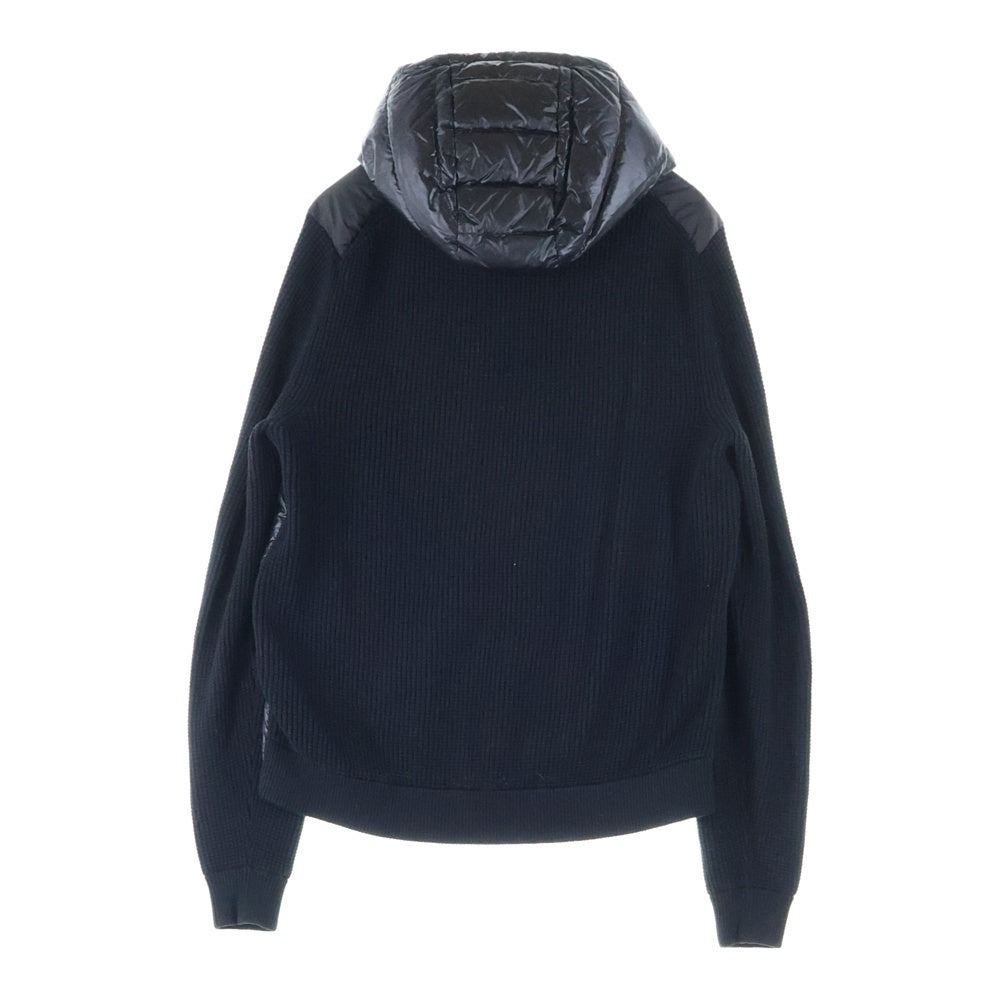 MONCLER(モンクレール) 20SS CARDIGAN TRICOT ロゴプリント ニット切替 フーデッドダウンジャケット ブラック F10919B50110 V9099