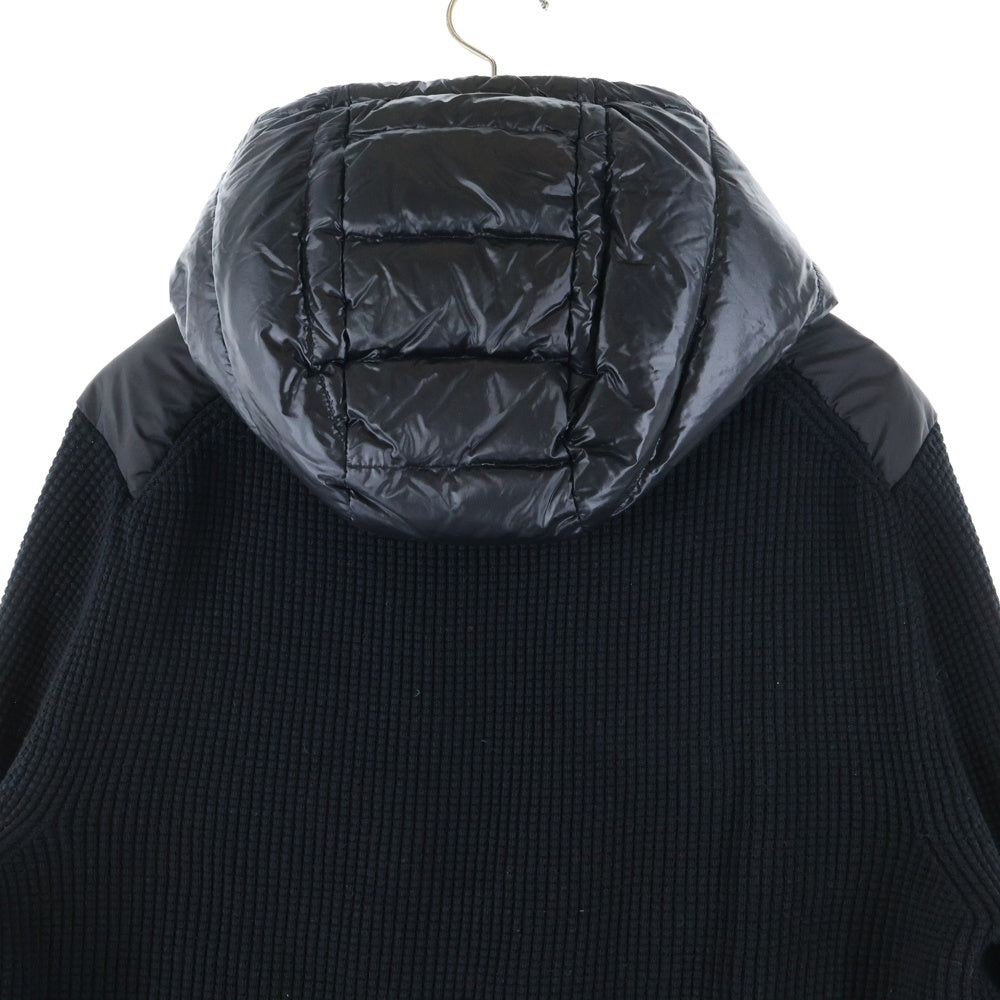 MONCLER(モンクレール) 20SS CARDIGAN TRICOT ロゴプリント ニット切替 フーデッドダウンジャケット ブラック F10919B50110 V9099