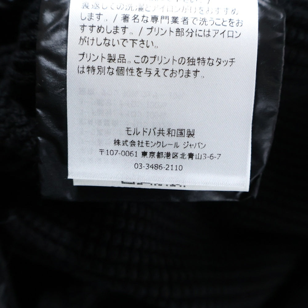 MONCLER(モンクレール) 20SS CARDIGAN TRICOT ロゴプリント ニット切替 フーデッドダウンジャケット ブラック F10919B50110 V9099