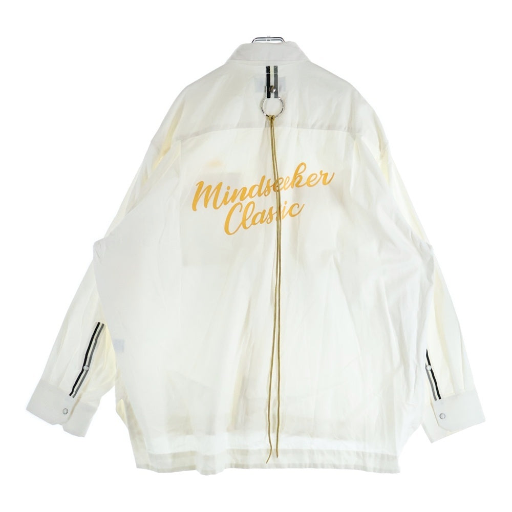 MINDSEEKER(マインドシーカー) MSB OVERFIT OXFORD SHIRT ロゴ刺繍バックプリント オーバーフィット オックスフォード 長袖シャツ ホワイト MS-212-028