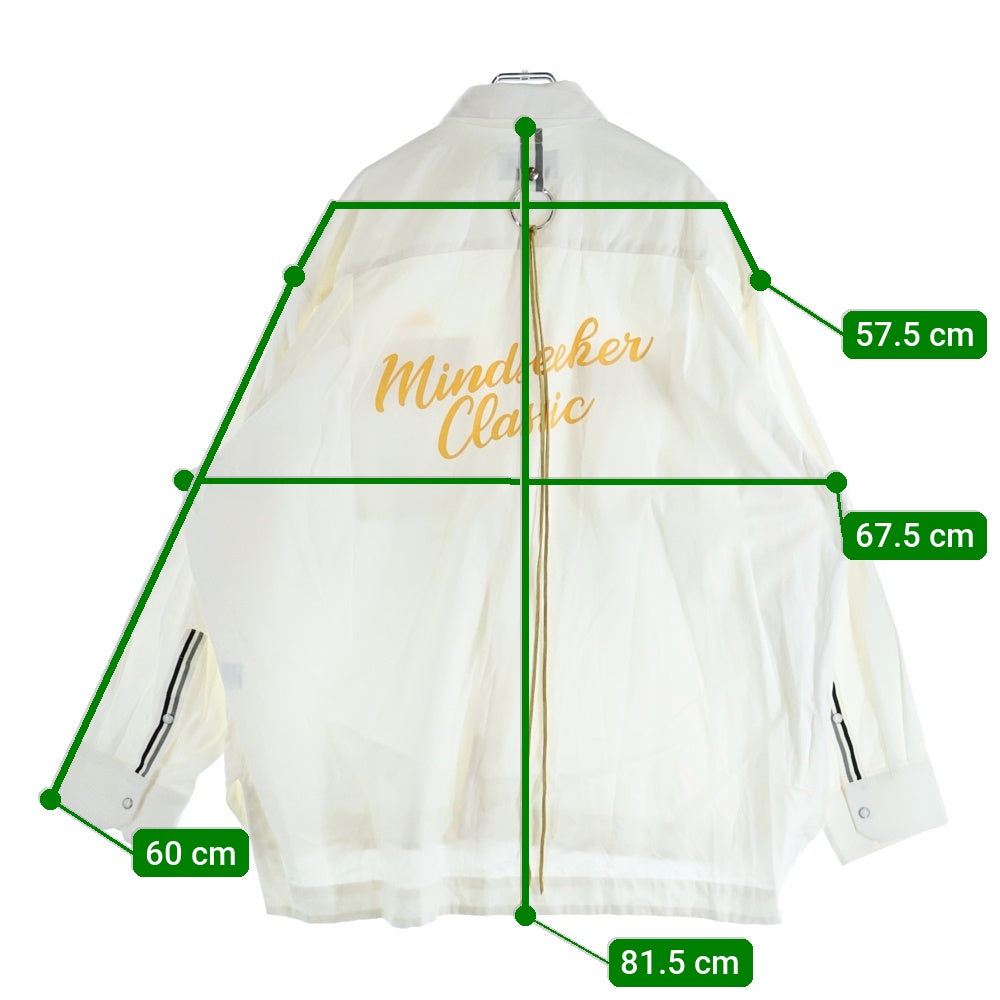MINDSEEKER(マインドシーカー) MSB OVERFIT OXFORD SHIRT ロゴ刺繍バックプリント オーバーフィット オックスフォード 長袖シャツ ホワイト MS-212-028