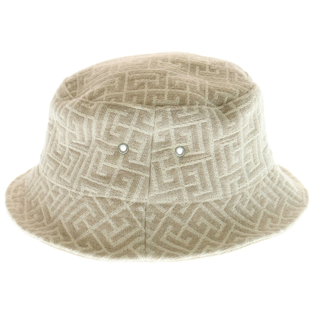 BALMAIN(バルマン) GEOMETRIC BUCKET HAT ジオメトリック ポリコットン バケットハット ベージュ