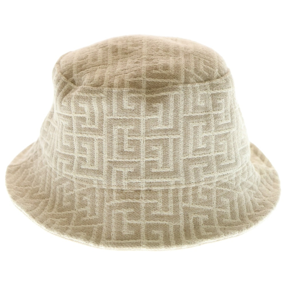 BALMAIN(バルマン) GEOMETRIC BUCKET HAT ジオメトリック ポリコットン バケットハット ベージュ