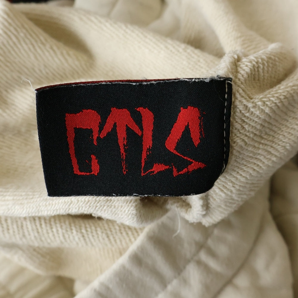 cvtvlist(カタリスト) CTLS ロゴ刺繍 ダメージポケット スウェットショーツ ハーフパンツ アイボリー