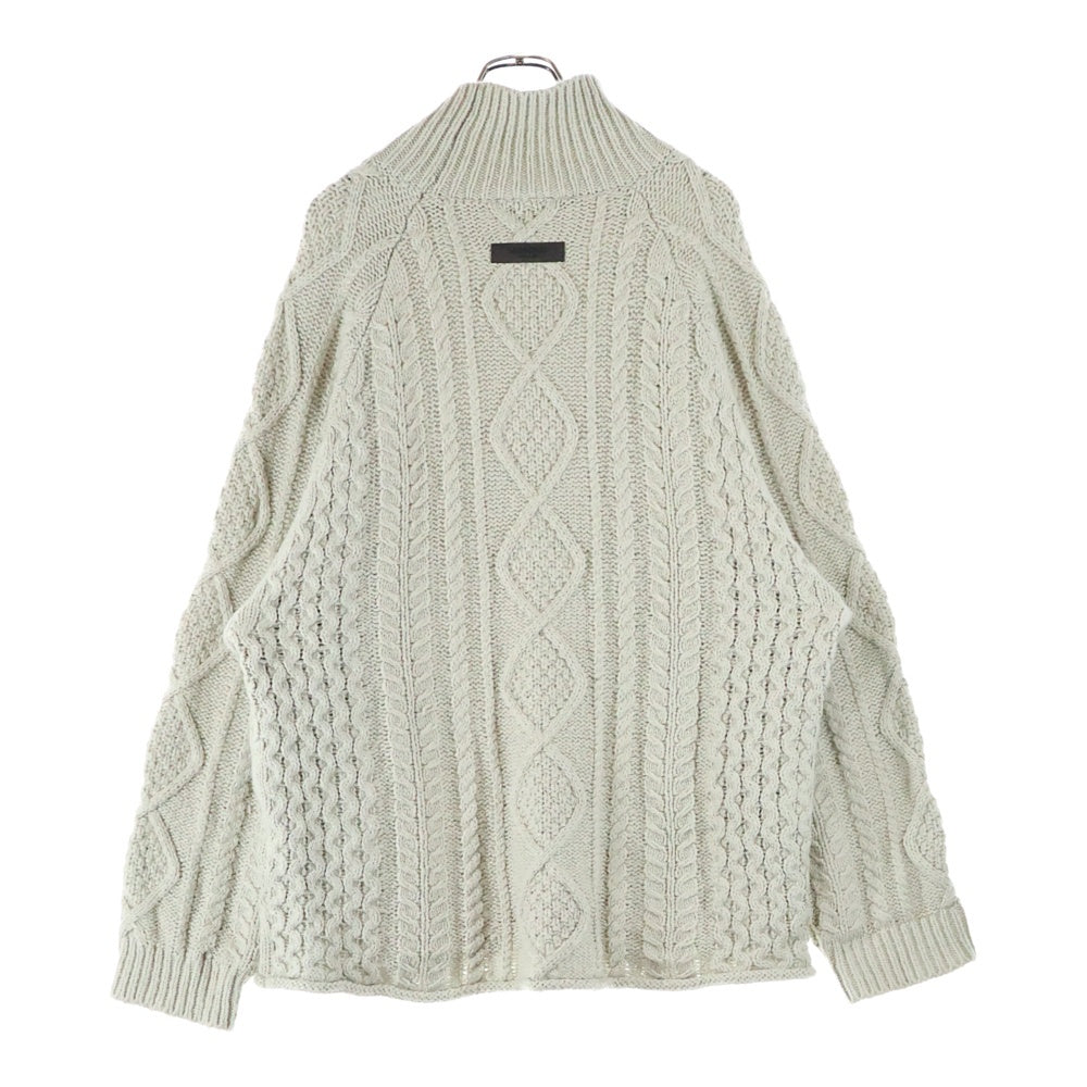 ESSENTIALS FEAR OF GOD(エッセンシャル フィアオブゴッド) CABLE KNIT SWEATER オーバーサイズ ハイネック ケーブルコットンニット セーター ライトグレー