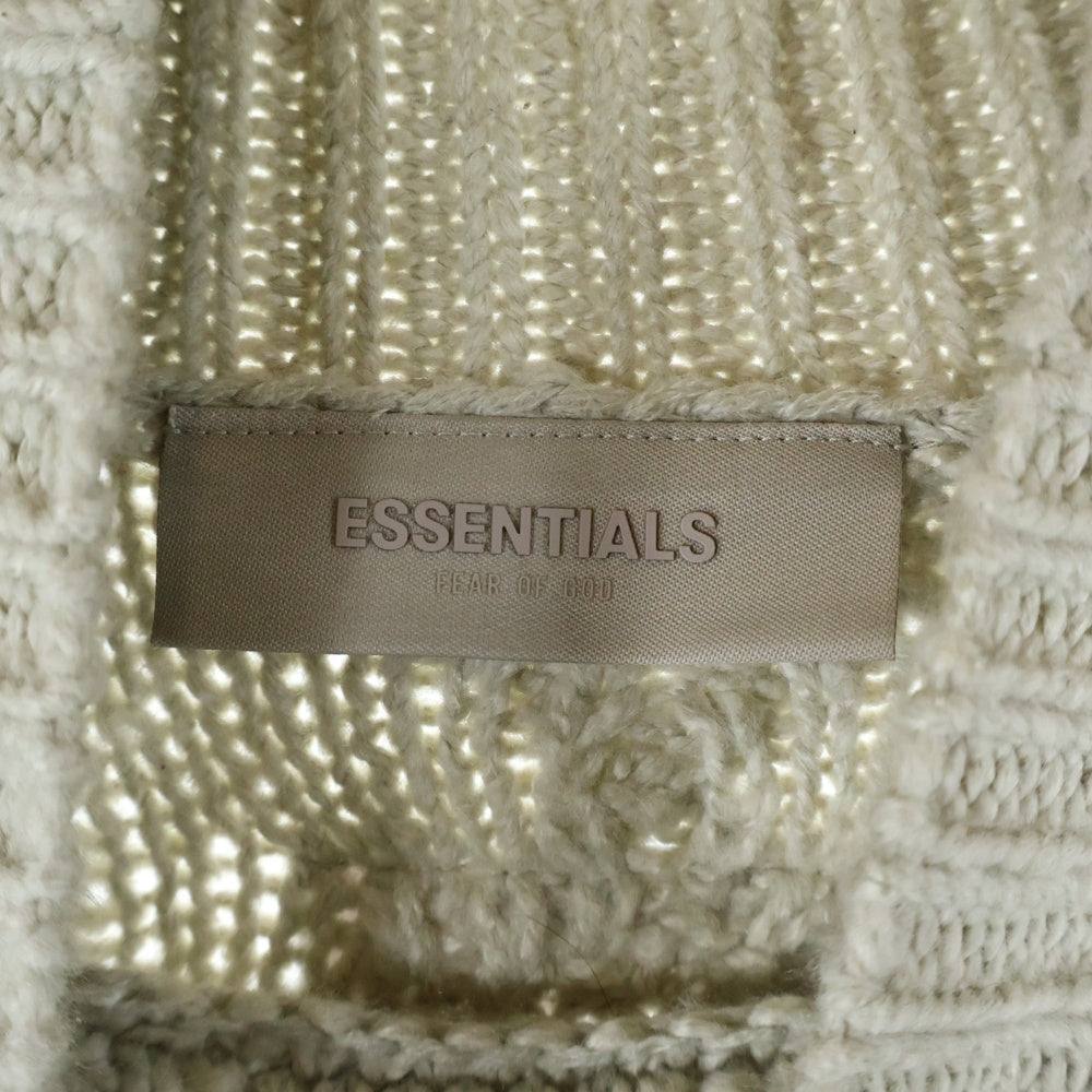 ESSENTIALS FEAR OF GOD(エッセンシャル フィアオブゴッド) CABLE KNIT SWEATER オーバーサイズ ハイネック ケーブルコットンニット セーター ライトグレー