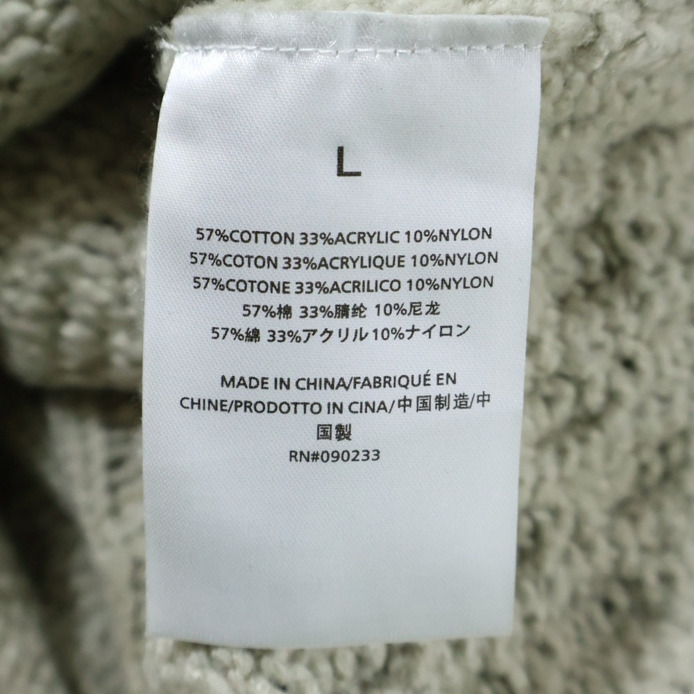 ESSENTIALS FEAR OF GOD(エッセンシャル フィアオブゴッド) CABLE KNIT SWEATER オーバーサイズ ハイネック ケーブルコットンニット セーター ライトグレー