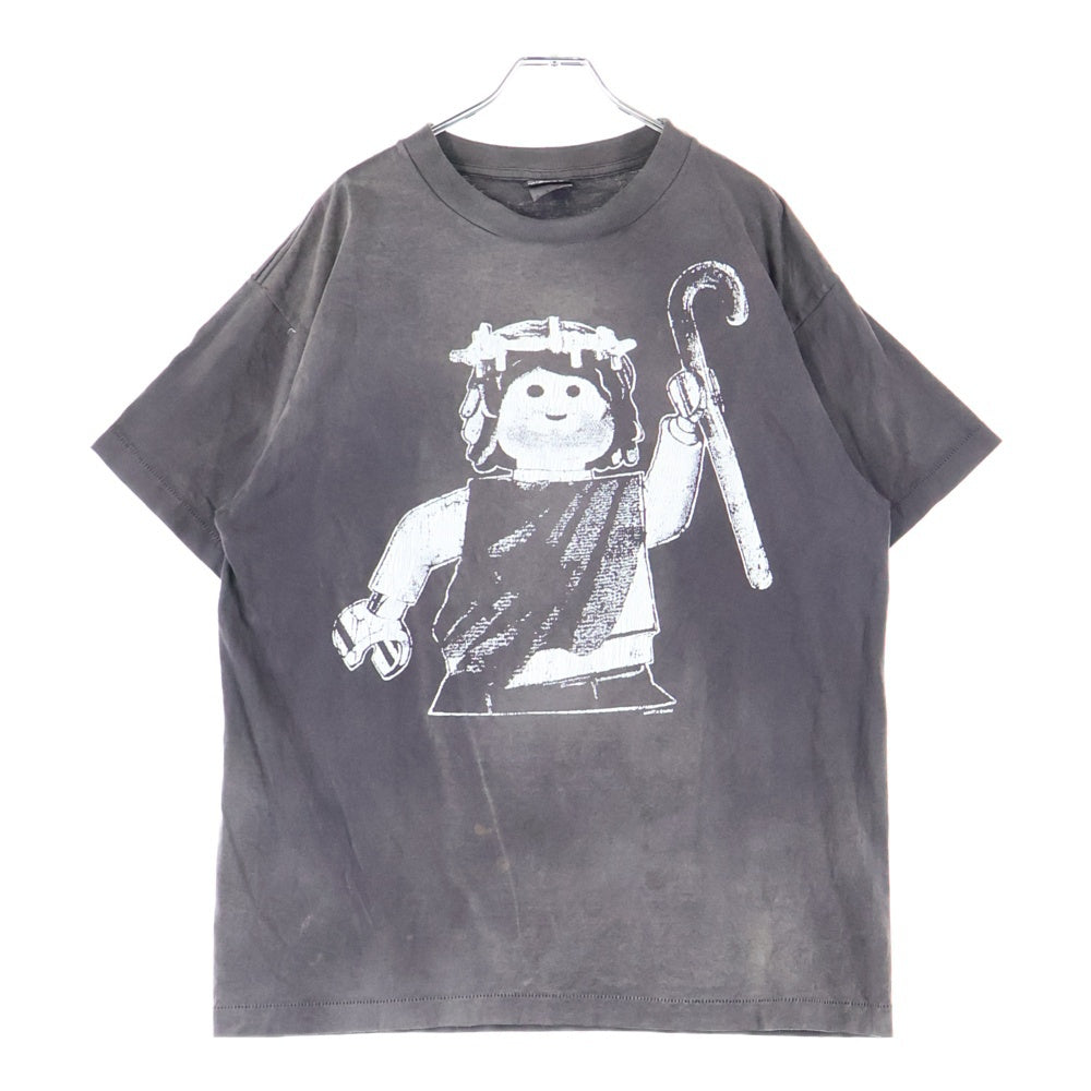 SAINT MICHAEL(セントマイケル) 21AW JESUS BLOCK T-SHIRT ジーザス ブロック 両面プリント クルーネック 半袖Tシャツ カットソー ブラウン SM-A21-0000-001