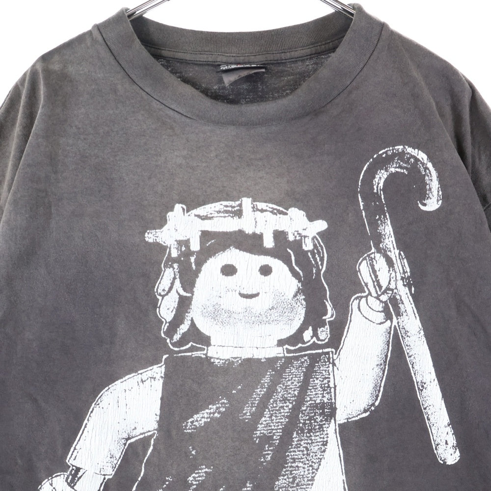 SAINT MICHAEL(セントマイケル) 21AW JESUS BLOCK T-SHIRT ジーザス ブロック 両面プリント クルーネック 半袖Tシャツ カットソー ブラウン SM-A21-0000-001