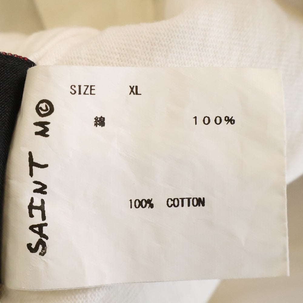 SAINT MICHAEL(セントマイケル) 21AW LS TEE SIN シンプリント クルーネック 長袖Tシャツ カットソー ホワイト SM-A21-0000-015