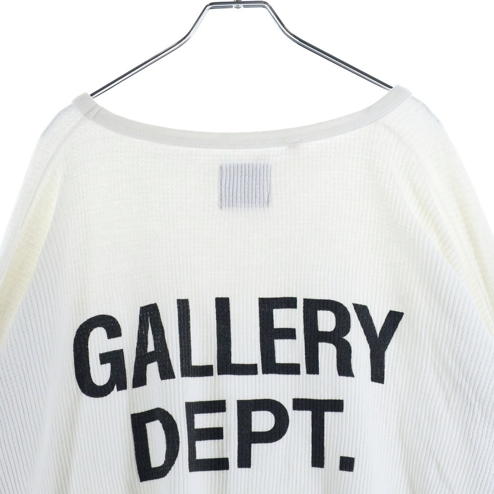 GALLERY DEPT.(ギャラリーデプト) THERMAL WAFFLE バックアームプリント サーマルワッフル 長袖Tシャツ カットソー ホワイト