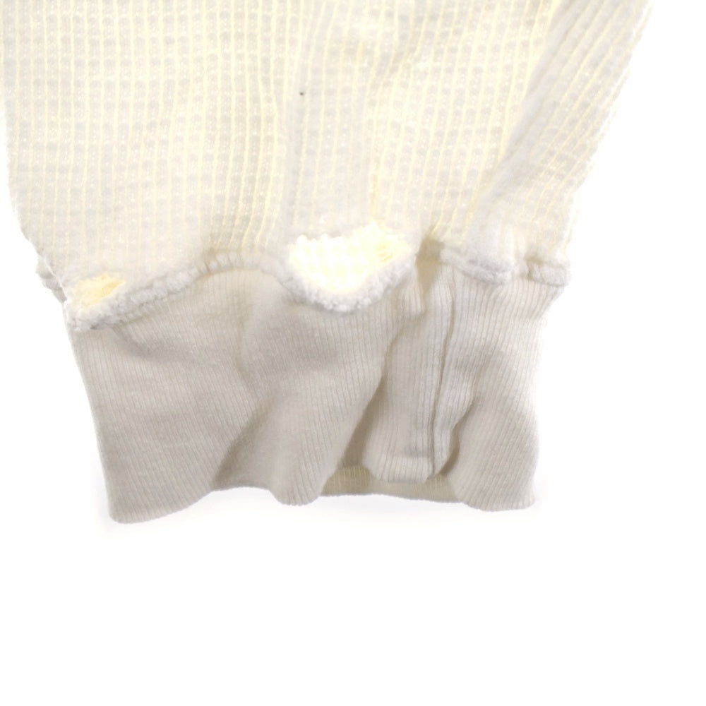 GALLERY DEPT.(ギャラリーデプト) THERMAL WAFFLE バックアームプリント サーマルワッフル 長袖Tシャツ カットソー ホワイト