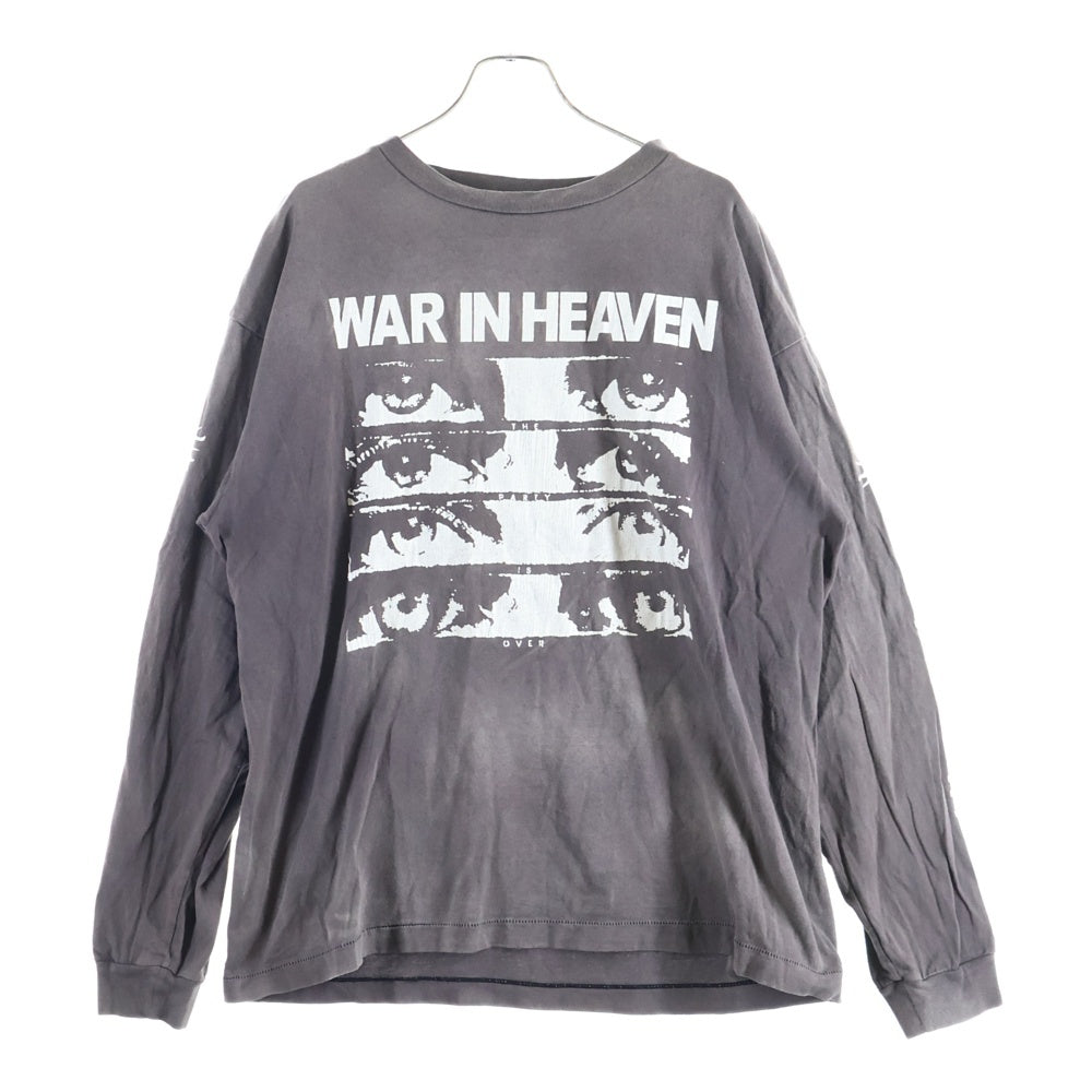 SAINT MICHAEL(セントマイケル) 21AW EYES WIH L/S TEE アイズプリント クルーネック 長袖Tシャツ カットソー ブラウン SM-A21-0000-024