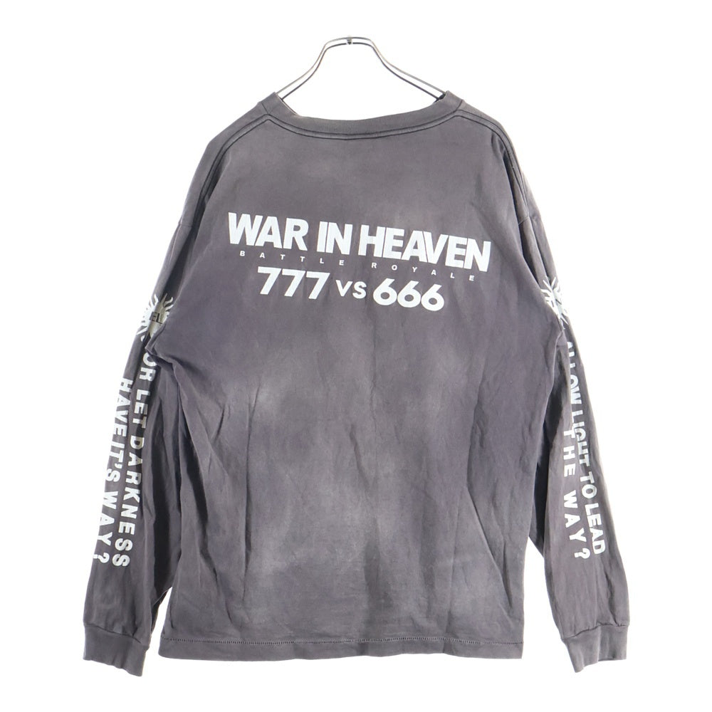 SAINT MICHAEL(セントマイケル) 21AW EYES WIH L/S TEE アイズプリント クルーネック 長袖Tシャツ カットソー ブラウン SM-A21-0000-024