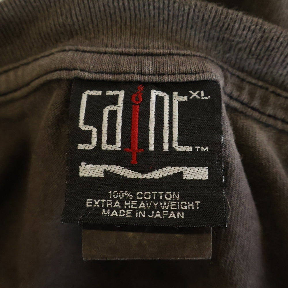 SAINT MICHAEL(セントマイケル) 21AW EYES WIH L/S TEE アイズプリント クルーネック 長袖Tシャツ カットソー ブラウン SM-A21-0000-024